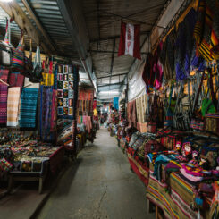 Colourful indoor market