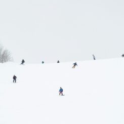 skiing in Japan, snow on the mountains